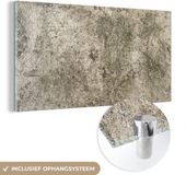 MuchoWow® Glass Painting 120x60 cm - Acrylic Glass Painting - Cement - Brown - Concrete - Vintage - Photo on Glass - Paintings
