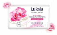 Crèmezeep Luksja Zeep in blokje roos en melk soft 90g