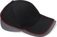 Beechfield Competition Cap Black/Graphite Grey/Classic Red