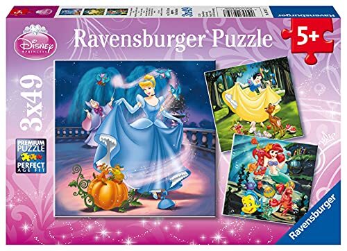 Ravensburger 93397 Puzzel Disney Princess - Drie Puzzels - 49 Stukjes - Kinderpuzzel