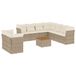 vidaXL 11-delige tuinmeubelset met kussens, polyrattan, beige
