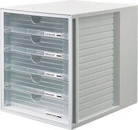 HAN Systembox Ladenkast - 5 Laden - Grijs/Transparant