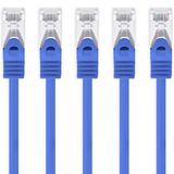 1aTTack.de CAT7 LAN Netwerkkabel 5x 5m RJ45 10Gbps S/FTP - Blauw