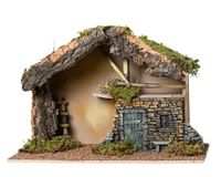 Ksd Kerststal naturel l48b22h32 cm naturel KSD