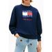 Tommy Hilfiger Boxy Wavy Flag Crew Dark Night Navy