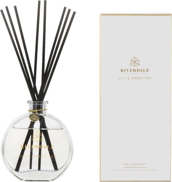 Riverdale Philosophy - Geurstokjes - Lily & Green Tea - 90ml - grijs