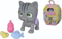 Smoby Pamper Petz Chat, à adopter, animal interactif, 4 accessoires, articulé, boit et fait ses besoins, certificat d'adoption