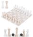 Jeu d'échecs en marbre, 30,5 cm, blanc/travertin, 32 pièces