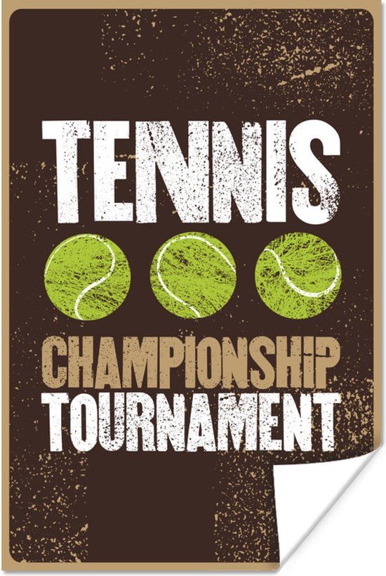 PosterMonkey Poster Vintage tennis illustratie - 40x60 cm