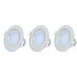 LED-spots, GEFOM LED-spots, geïntegreerd, IP20, 5 W, aluminiumkleuren, verstelbaar tot 25 ° hoek, 120 °, inbouwmaten: 70 mm, 2700 K, 3 stuks