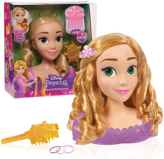 Disney Princess Rapunzel Styling Hoofd – Met Haaraccessoires