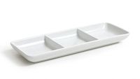 Inde 36944 dienblad met 3 vakken, latex, 24,5 x 8,5 x 2,5 cm, porselein