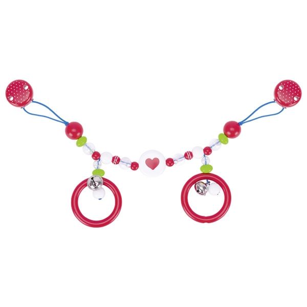 Heimess Pram chain heart with clips - multi
