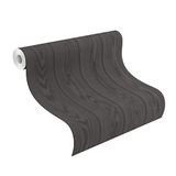 Rasch 499544 - Vliesbehang in Zwart met Houtlook