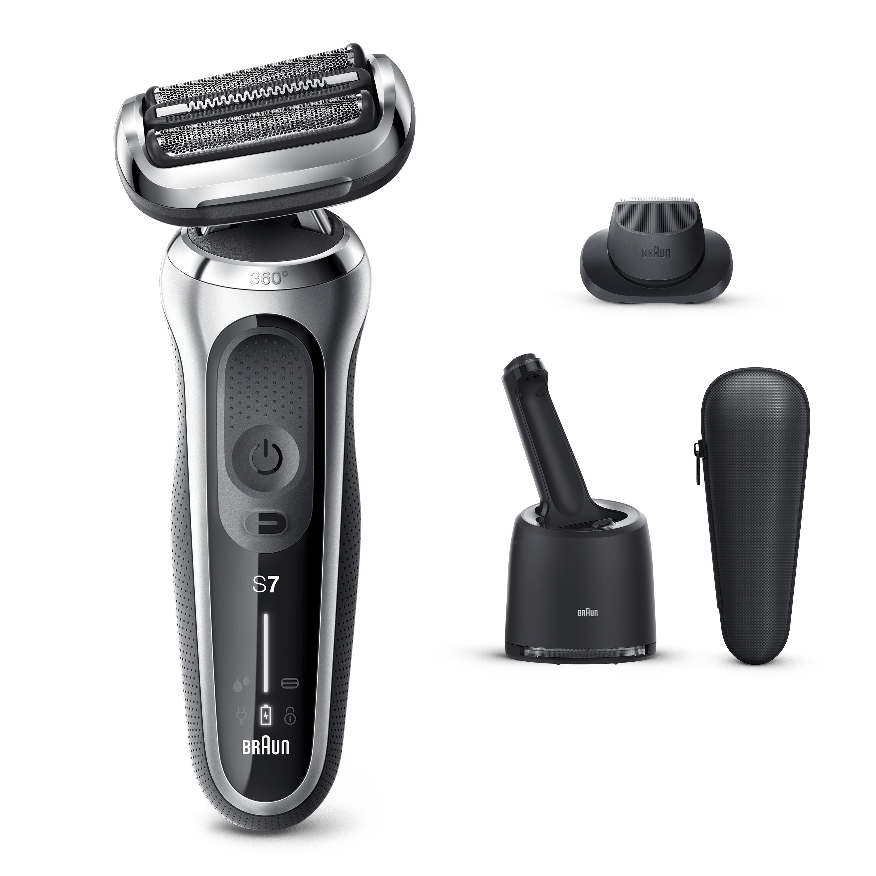 Braun Series 7 70-S7200cc Elektrisch Scheerapparaat Met SmartCare Center, Precisietrimmer, Zilver