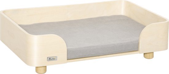 Pawhut huisdierenbank, hondenmat, kattenbank, hondenbank, hondenbed met kussens, moderne binnenbank voor kleine hondenbank, zacht gewatteerd, wasbare hoes, 75,5 x 45,7 x 21 cm