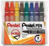 Pentel N50-8 markeerstift 8 stuk(s) Kogelpunt Multi