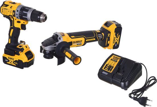 DeWalt DCK2080P2T Accu Set - DCD796 Boormachine + DCG405 Haakse Slijper - 18V 5.0Ah - Incl. Koffer