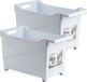 Plasticforte boîte de rangement - Set de 2x pièces - blanc - 45 x 24 cm - plastique - à roulettes