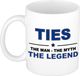 Bellatio Decorations Ties cadeau mok - man myth legend - naam koffiemok / beker - wit en blauw - 300 ml - verjaardag