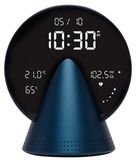 Réveil numérique avec radio, indicateur de température et d'humidité, aluminium bleu