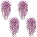 Sans marque Ensemble de 4 fleurs artificielles et plantes suspendues, 76 cm, violet