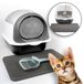 Merkloos Kattenbak Gesloten met deksel Grijs met actief koolfilter, schep en strooimat