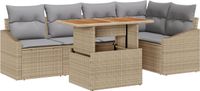 vidaXL Tuinbank Set 6-delig Beige en Grijs