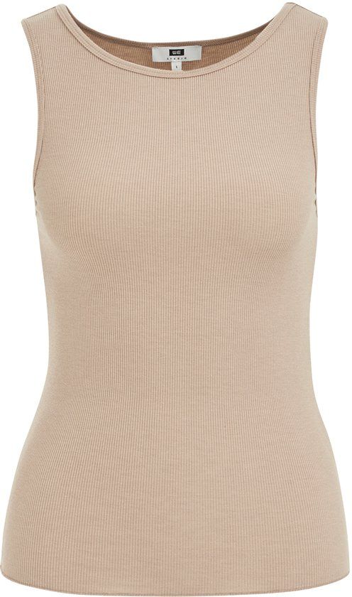 WE Fashion Dames tanktop van ribstof