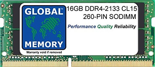 GLOBAL MEMORY 16GB DDR4 2133MHz PC4-17000 260-PIN SODIMM GEHEUGEN RAM VOOR LAPTOPS/NOTITIEBOEKJE
