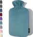 Warmwaterkruik Qomfor Warmwaterkruik met Fleece Hoes - 1,8 liter - Groen/Blauw