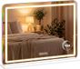 HOMCOM Miroir de maquillage LED - Verre, métal - Blanc