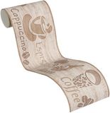 A.S. Création COFFEE, CAPPUCCINO, ESPRESSO, MOCCA BEHANGRAND | beige bruin grijs