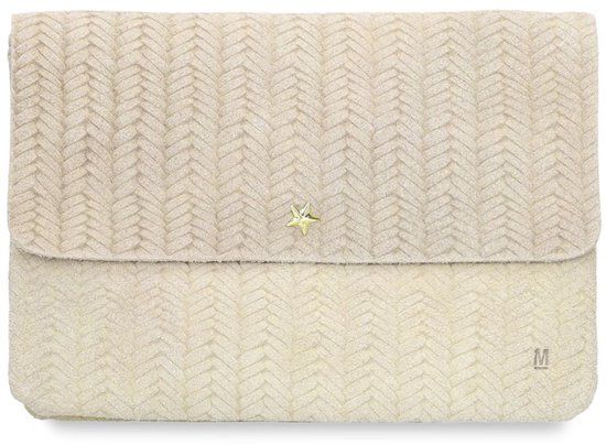 Manfield Beige suède clutch