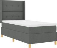 vidaXL Boxspringbed met LED-stripverlichting Grijs 100 x 200 cm Stof