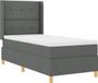 vidaXL Boxspringbed met LED-stripverlichting Grijs 100 x 200 cm Stof
