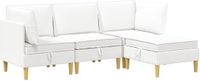 vidaXL Modulaire bankset met opslag 4-stuks Wit Stof