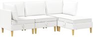 vidaXL Modulaire bankset met opslag 4-stuks Wit Stof
