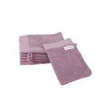 TOM TAILOR Washandschoen, set van 6, 16 x 21 cm, 100% katoen/badstof, met hanger en label met logo, Color Bath Towel paars (Cozy Mauve)
