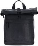 Leonhard Heyden Leren Laptop Rugzak Den Haag Rucksack Rolltop 6758 Schwarz