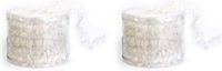 Inge-glas Inge's Christmas Decor Gmbh Kerstslinger - 2x - dun - wit - 700 x 3.5 cm - guirlande folie - kerst versiering