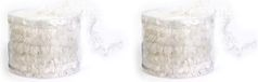 Inge-glas Inge's Christmas Decor Gmbh Kerstslinger - 2x - dun - wit - 700 x 3.5 cm - guirlande folie - kerst versiering