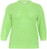 KAFFE CURVE KAFFE Damestrui met 3/4 mouwen, Katoen, Maat L, Lime