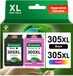 HP Cartouches d'encre 305/305XL (2-pack) pour HP Envy/DeskJet, noir + magenta