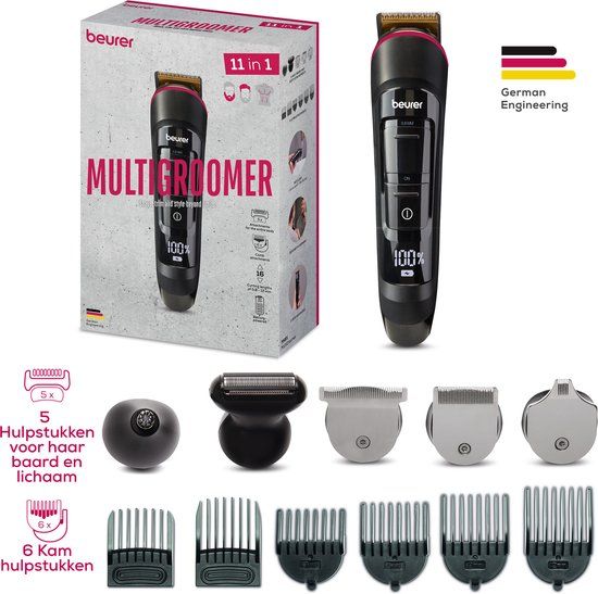 Beurer MN9X Multigroomer - 11-in-1 - Trimmer & Bodygroomer - 11 Opzetstukken - 90 min. Gebruikstijd
