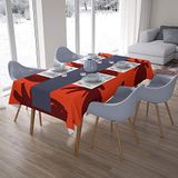 Bonamaison Tafelkleed, Anti-Mold, Sneldrogend, Waterdicht, 100% Polyester Tafellaken, Oranje Bordeaux, 140 x 200 Cm