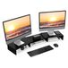 FITUEYES Houten Monitorstandaard Draaibare PC Laptop Computerscherm Verhoger, Lengte Verstelbaar Monitor Printer Verhoger 92,5-108x23,5x10,2cm, Maximale Belasting: 25kg Zwart DT108001WB