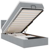 vidaXL Lit avec matelas 140x190 cm tissu gris clair