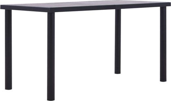 vidaXL Eettafel 140x70x75 cm MDF Zwart en Betongrijs