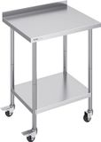 VEVOR RVS werktafel, commerciële voedselbereidingstafel met wielen, voorbereidingstafel, in hoogte verstelbare werktafel voor restaurant en hotel 610 x 762 x 1005,6 mm